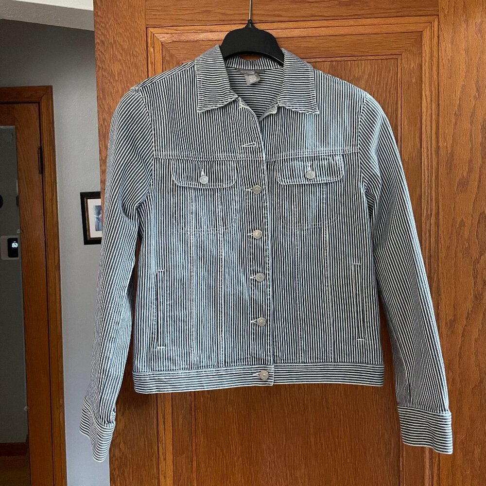 Pin-stripe jean jacket